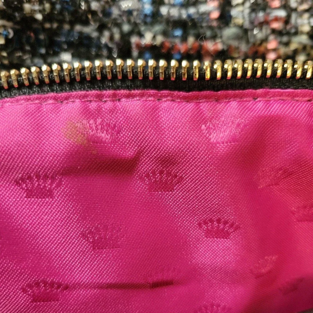 Juicy Couture Tweed Purse Small Tote Bag With Lip Embellishment Clueless Y2K